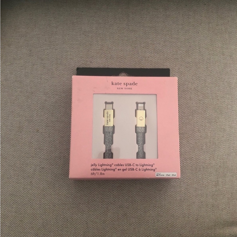 Kate Spade Jelly Lightning cable in the box.